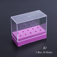 5/10/20 Holes Acrylic Box Stander for Nail Drill Bit Display Electric Machine Burrs Manicure Accessory Nail Art Tools CH867