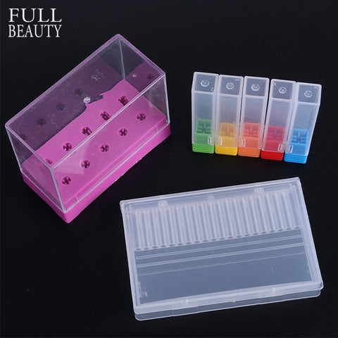 5/10/20 Holes Acrylic Box Stander for Nail Drill Bit Display Electric Machine Burrs Manicure Accessory Nail Art Tools CH867